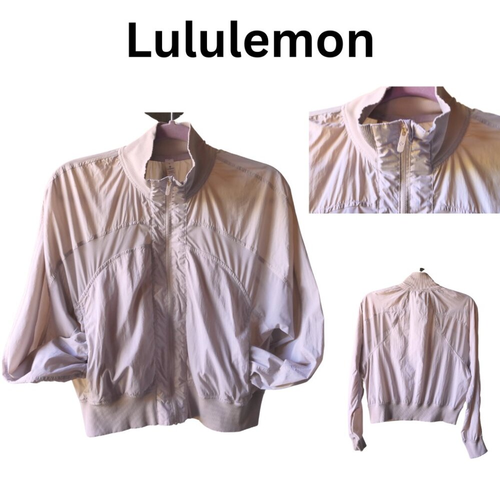 Lululemon 6 Dusty Rose/Pink zipup Athletic Jacket Lightweight w Mesh Running Top